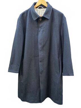 Muji Men's Wool Blend Minimalist Overcoat Black  Lg D9AD222 NWOT